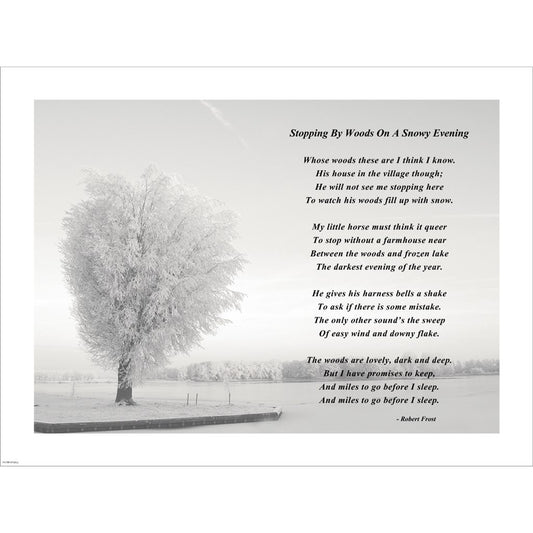 Stopping By Woods On A Snowy Evening by Unknown, Unframed Print