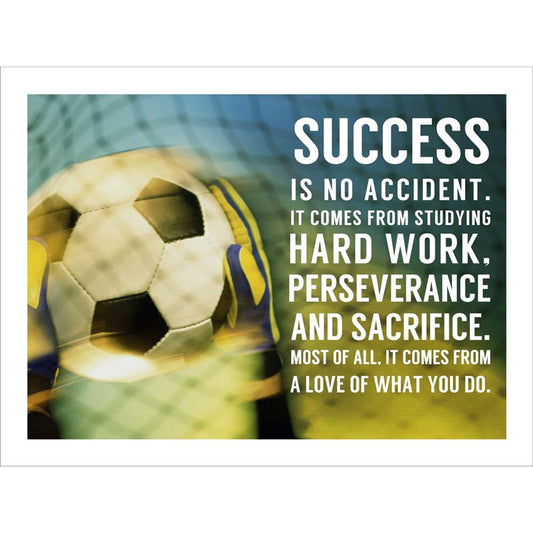 Success Soccer Quote by Sports Mania, Unframed Print