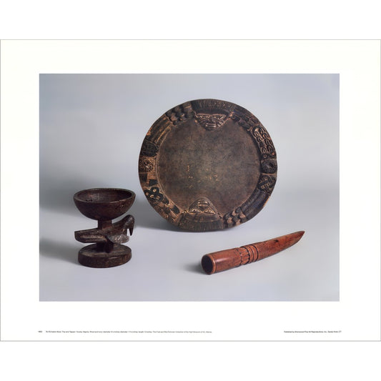 Ifa Divination Bowl, Tray & Tapper by Yoruba, Unframed Print