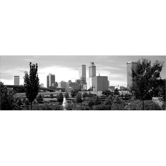 Downtown skyline from Centennial Park, Tulsa, Oklahoma by Panoramic Images, Unframed Print