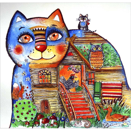 Russian Tale Cat by Oxana Zaika, Unframed Print