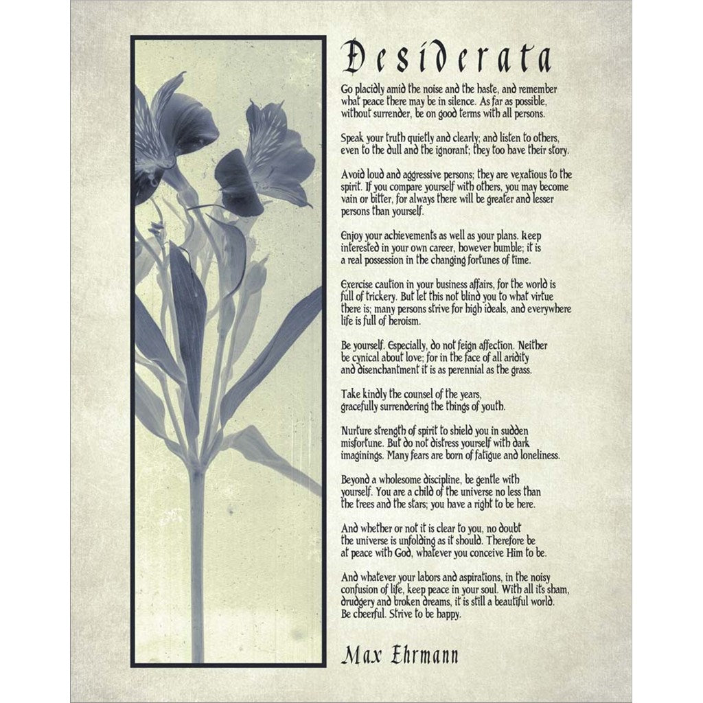 Desiderata Blue Daguerreotype by Quote Master, Unframed Print