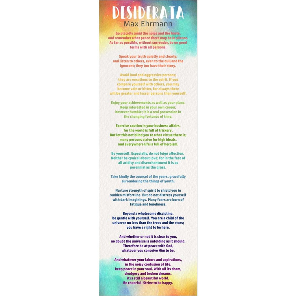 Colorful Desiderata by Quote Master, Unframed Print