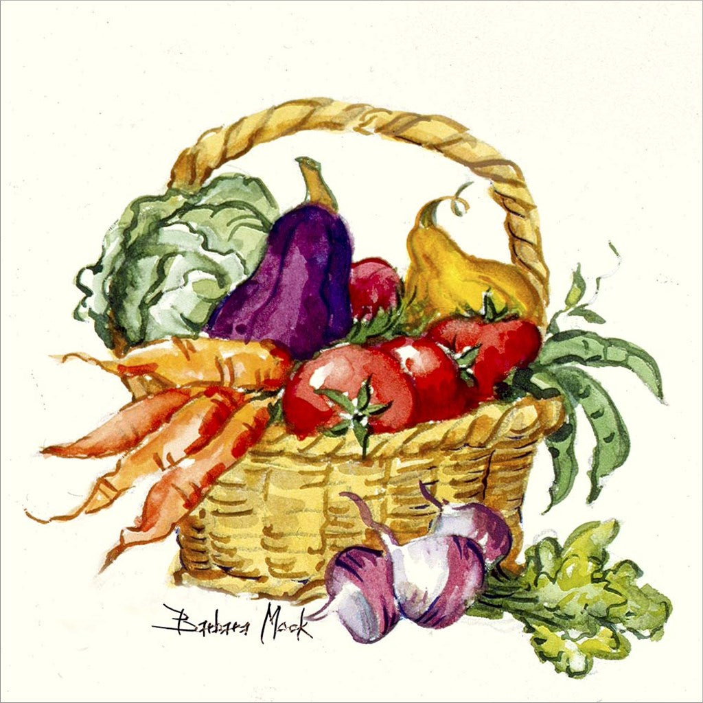 Vegetable Basket by Barbara Mock, Unframed Print