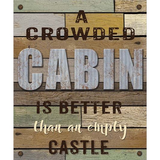 Crowded Cabin Wood Sign by Jean Plout, Unframed Print