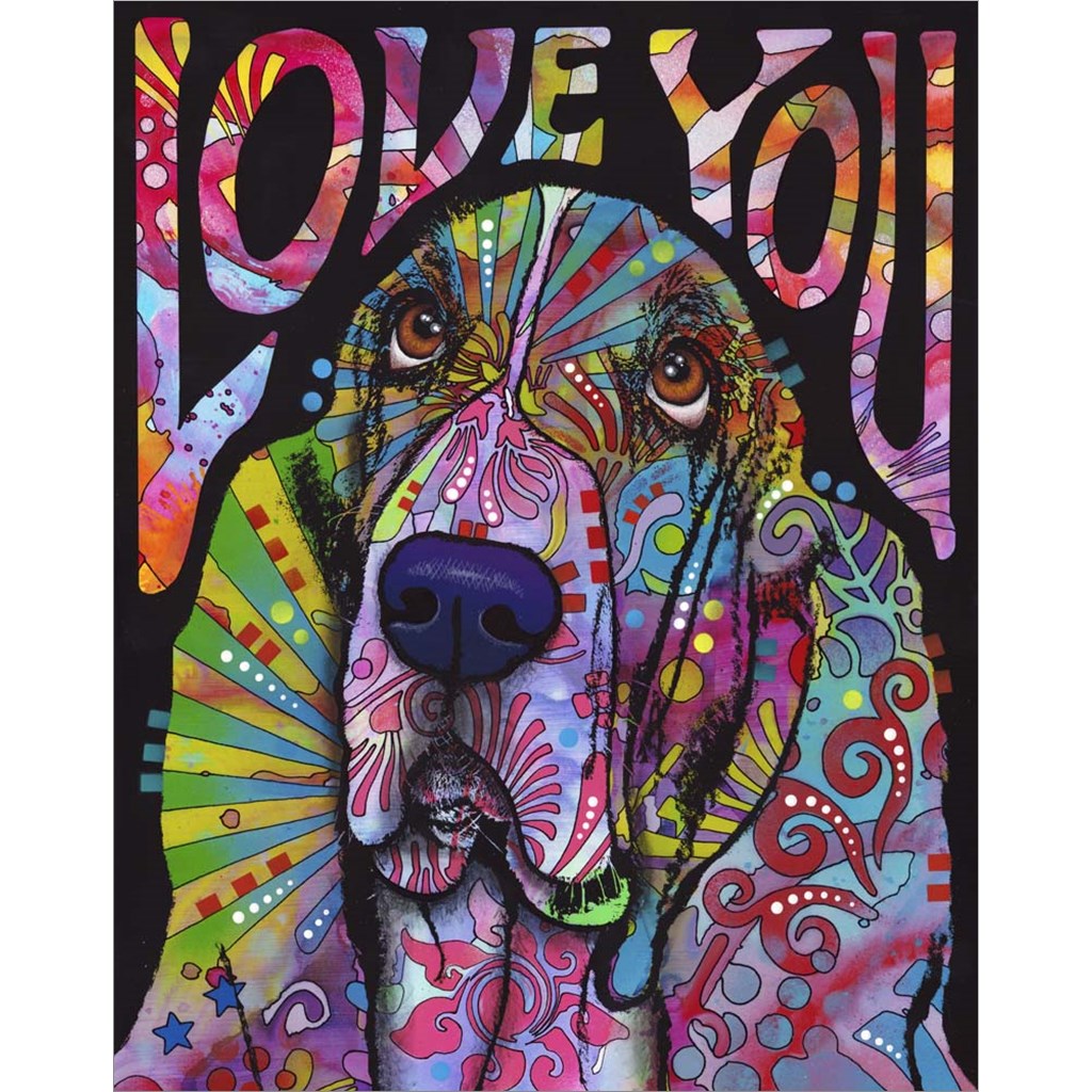 Love You Basset by Dean Russo, Unframed Print