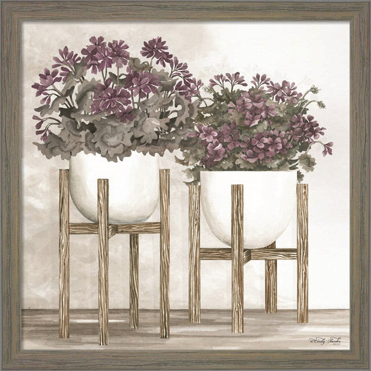 Potted Geraniums by Cindy Jacobs, Framed Art