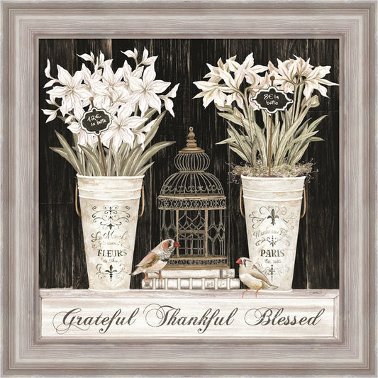 Grateful Thankful Blessed Still Life by Cindy Jacobs, Framed Art