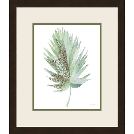 Boho Tropical Leaf IV Green by Danhui Nai, Framed Art