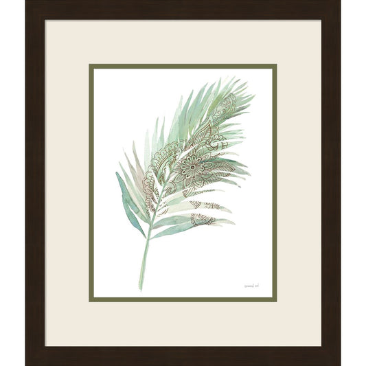 Boho Tropical Leaf III Green by Danhui Nai, Framed Art