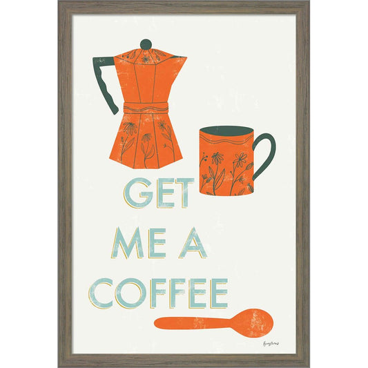 Retro Kitchen Coffee I by Becky Thorns, Framed Art