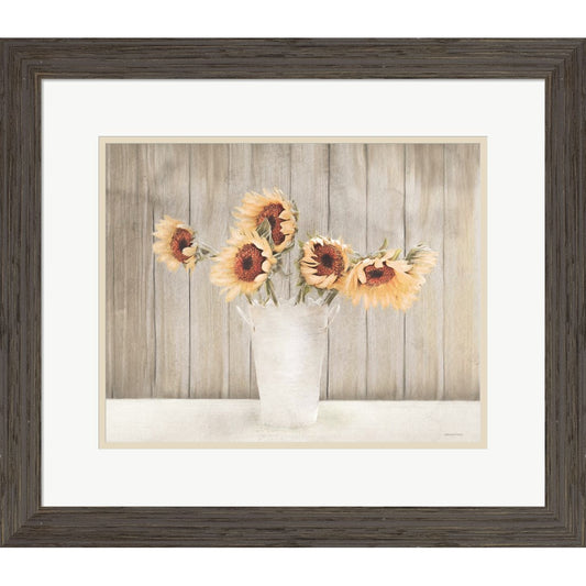 Country Sunflower Vase by Bluebird Barn, Framed Art