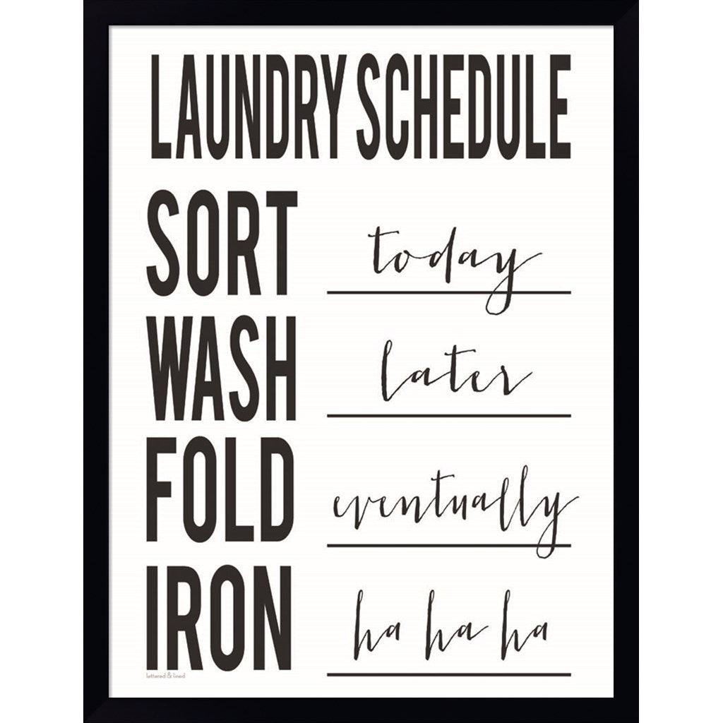 Laundry Schedule by Lettered & Lined, Framed Art