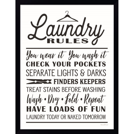 Laundry Rules by Lettered & Lined, Framed Art