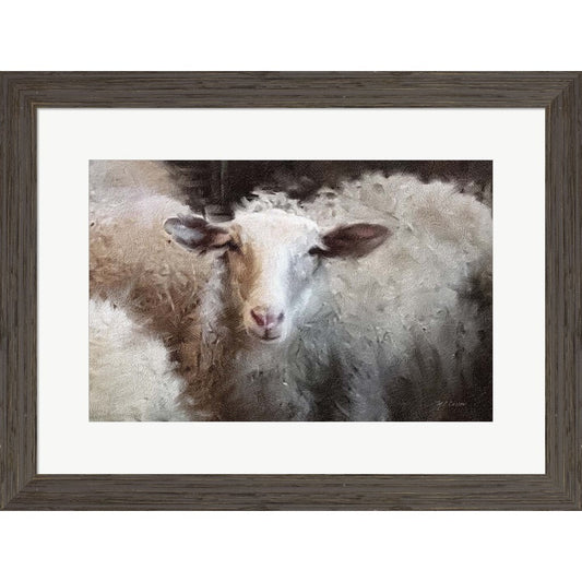 Sheep's Flock by Marie-Elaine Cusson, Framed Art