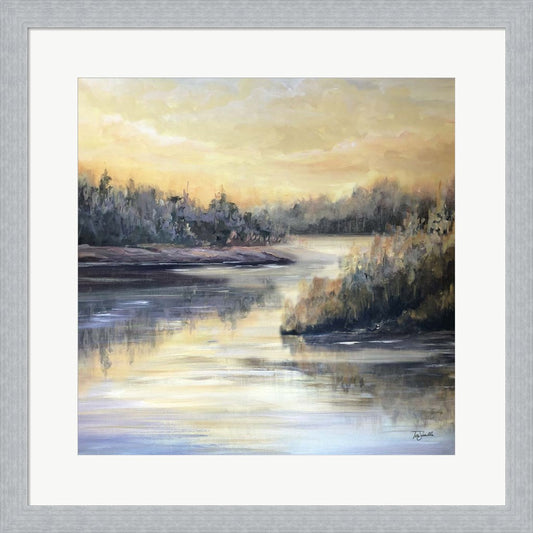 Golden Waters square by Tre Sorelle Studios, Framed Art