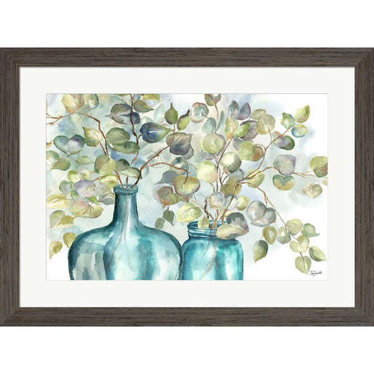 Eucalyptus in Mason Jar I by Tre Sorelle Studios, Framed Art