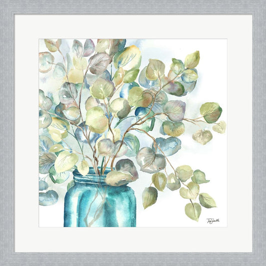 Eucalyptus in Mason Jar II by Tre Sorelle Studios, Framed Art