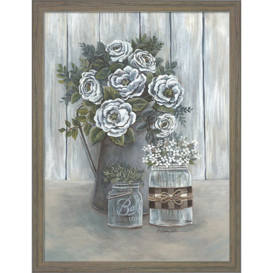 Floral Country Gray by Diane Kater, Framed Art