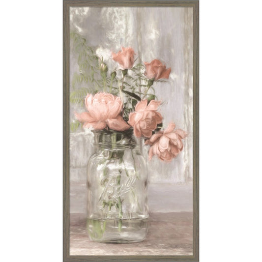 Cottage Peach Roses by Lori Deiter, Framed Art