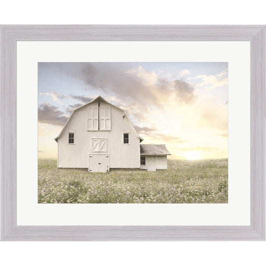 White Summer Barn by Lori Deiter, Framed Art