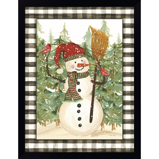 Snowman with Cardinals by Cindy Jacobs, Framed Art