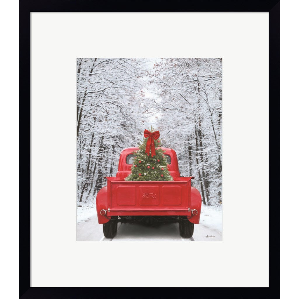 Snowy Drive in a Ford by Lori Deiter, Framed Art