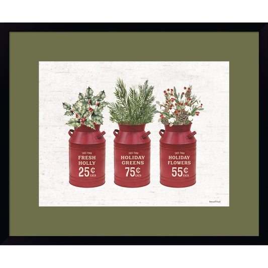 Holiday Greenery by Lettered & Lined, Framed Art