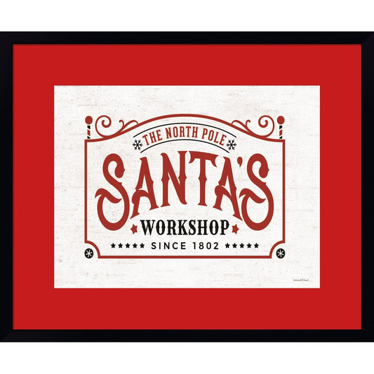 Santa's Workshop by Lettered & Lined, Framed Art