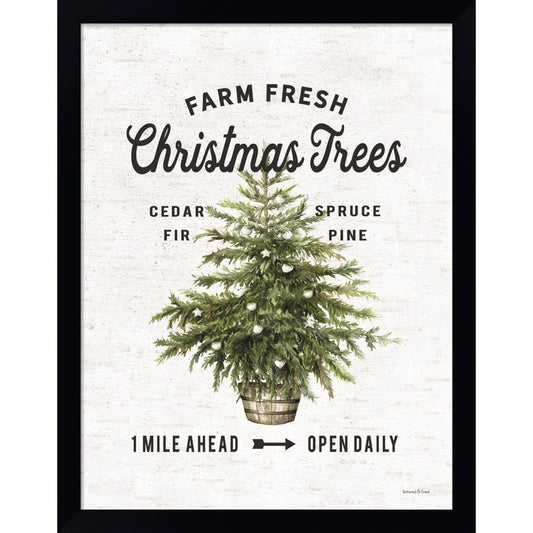 Farm Fresh Christmas Trees I by Lettered & Lined, Framed Art