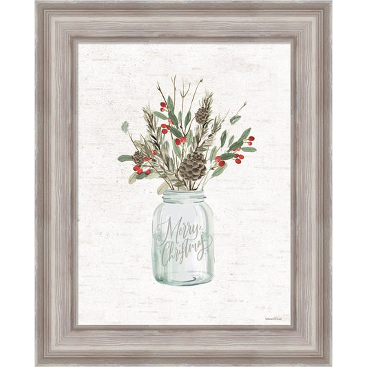 Christmas Greenery Gathering by Lettered & Lined, Framed Art