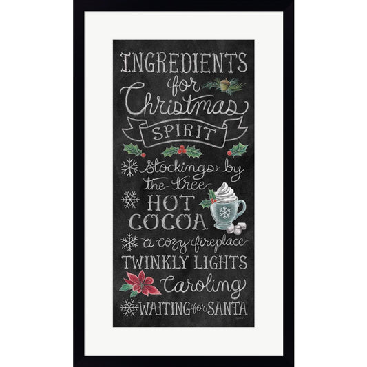 Christmas Chalk X by Mary Urban, Framed Art