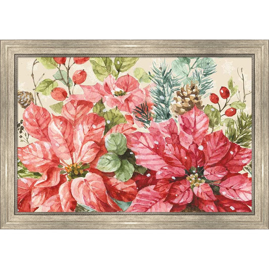 Our Christmas Story Poinsettias by Lisa Audit, Framed Art