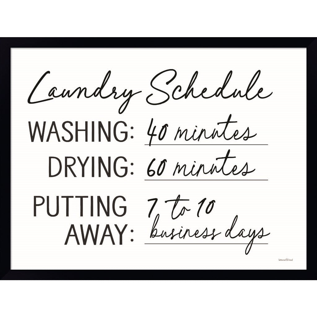 Laundry Schedule by Lettered & Lined, Framed Art