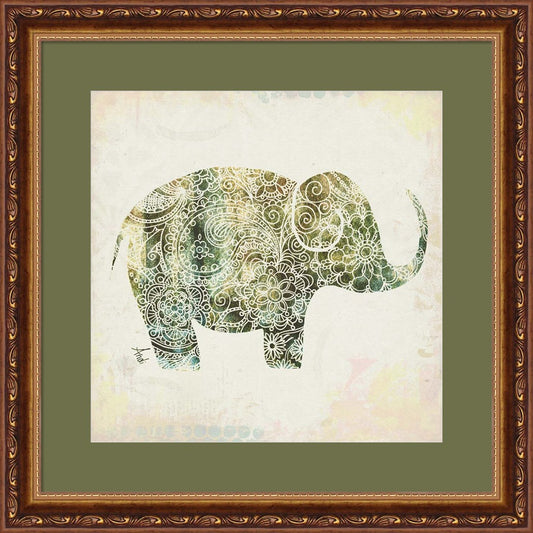 Boho Elephant I by Andi Metz, Framed Art