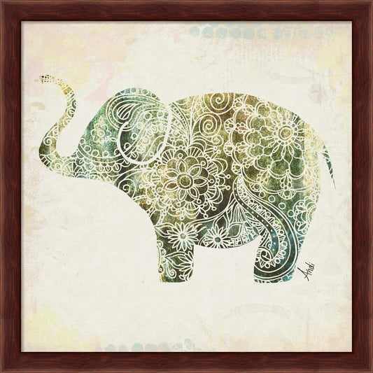 Boho Elephant II by Andi Metz, Framed Art