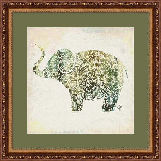 Boho Elephant II by Andi Metz, Framed Art