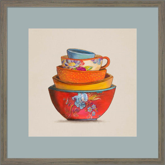 Stacked Bowls by Patricia Pinto, Framed Art