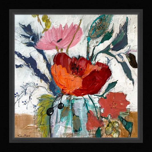 Pretty Jar Of Flowers by Robin Maria, Framed Art