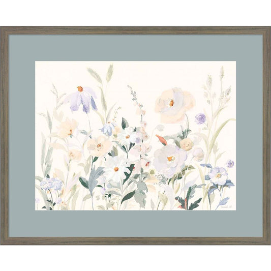 Neutral Boho Wildflowers by Danhui Nai, Framed Art