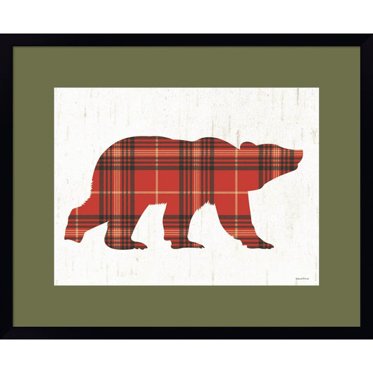 Plaid Bear by Lettered & Lined, Framed Art