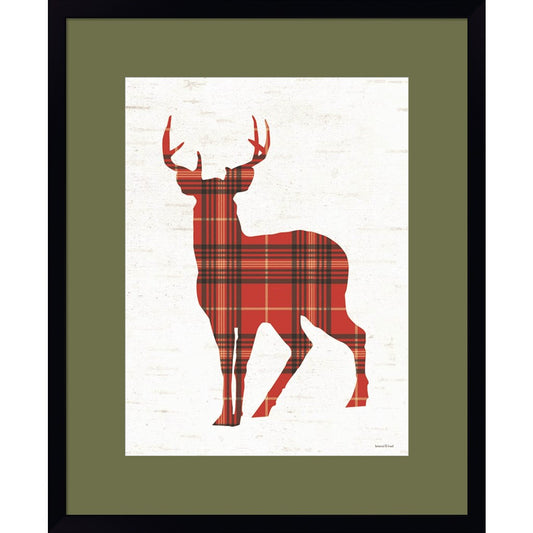 Plaid Deer by Lettered & Lined, Framed Art