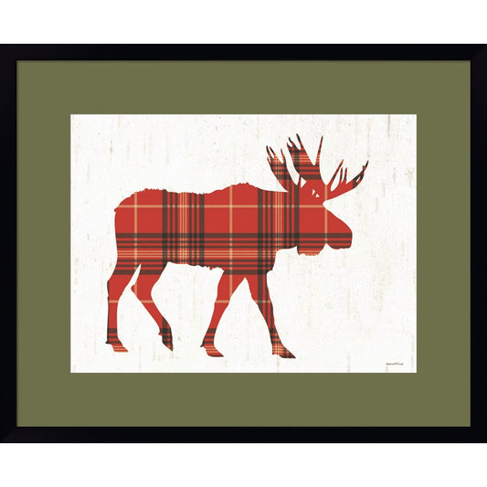 Plaid Moose by Lettered & Lined, Framed Art