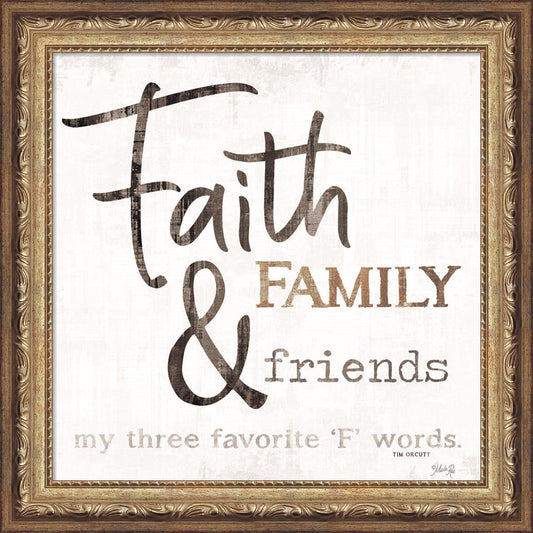 Three Favorite 'F' words by Marla Rae, Framed Art