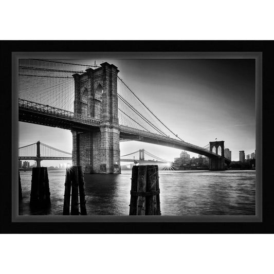 Brooklyn Bridge - Sunrise by Martin Froyda, Framed Art