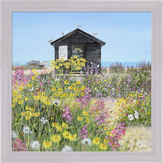 Wooden Hut on the Beach by Lucy Grossmith, Framed Art