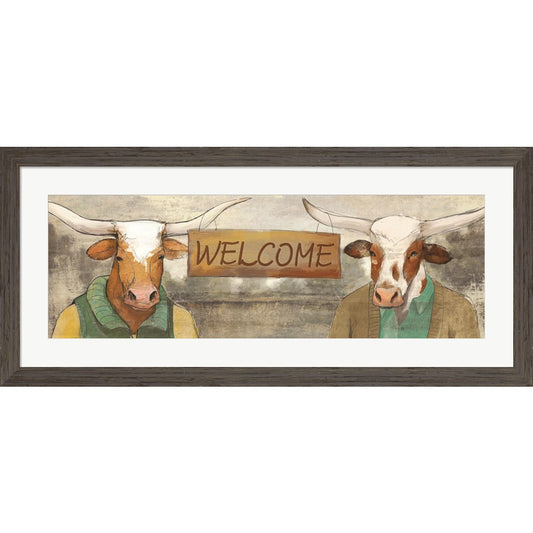 Longhorn Welcome by White Ladder, Framed Art