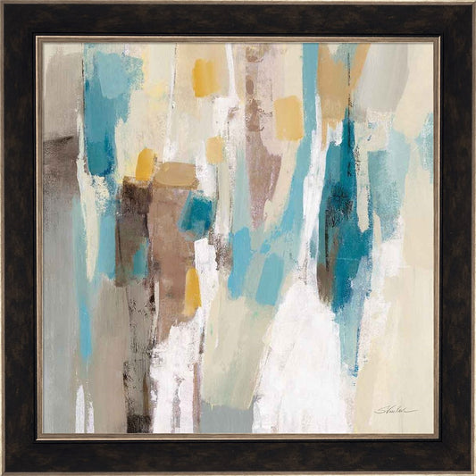 Steps on Sand II Navy Sq by Silvia Vassileva, Framed Art