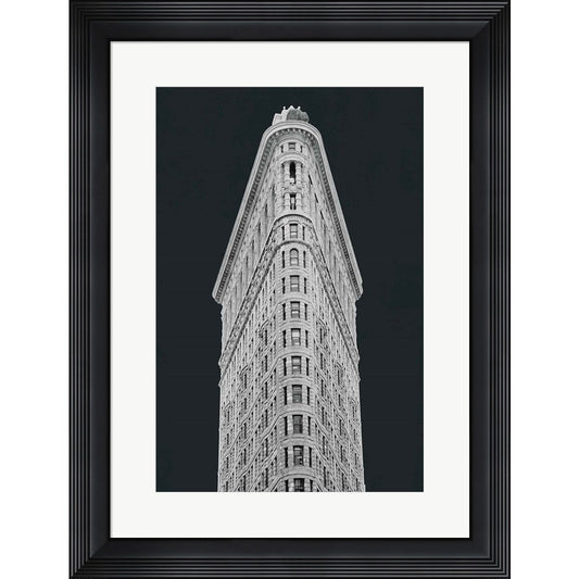 Flatiron Building on Black by Wild Apple Portfolio, Framed Art