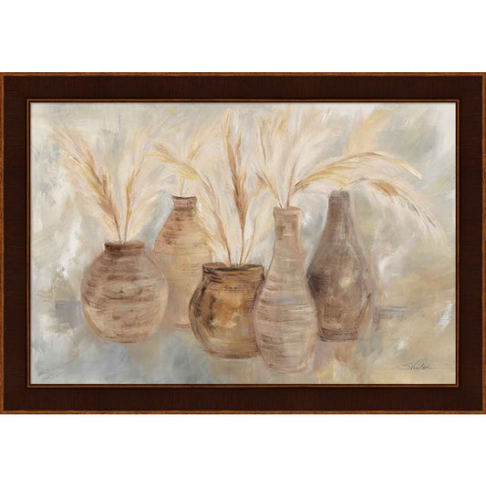 Grasses and Baskets Dark by Silvia Vassileva, Framed Art